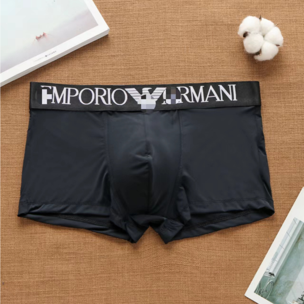 Cueca boxer Masculina Sedas Geladas Respirável Confortável Macia Sem Costura