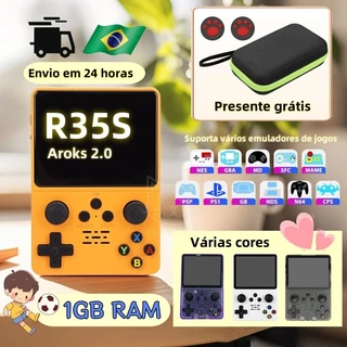 R35S console portátil,mini game retro portatil,64 GB,video game 15000 jogos,ArkOS 2.0 sistema,1GB de RAM