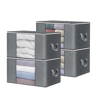 4 Pçs Saco De Armazenamento Caixa Cobertor Casaco Guarda-Roupa Ecológico Anti-Poeira Umidade Insetos Multiuso 60x40x35cm