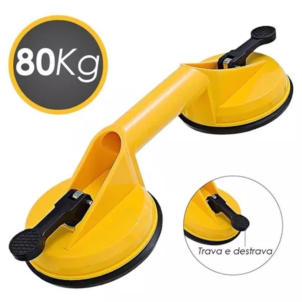 Ventosa Dupla 80kg Vidros Pisos Porcelanatos Pesados BT-371