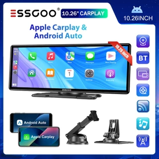 ESSGOO CarPlay Android Auto Car Radio Multimídia 10.26 Polegada Touch Screen HD Leitor De Vídeo Portátil Com USB AUX Par