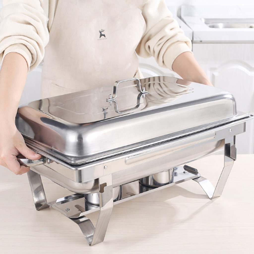 Fogão De Retenção 12L De Grande Capacidade buffet De Aço Inoxidável Segurando 2/3 Compartimentos Opcional Com Tampa Isol