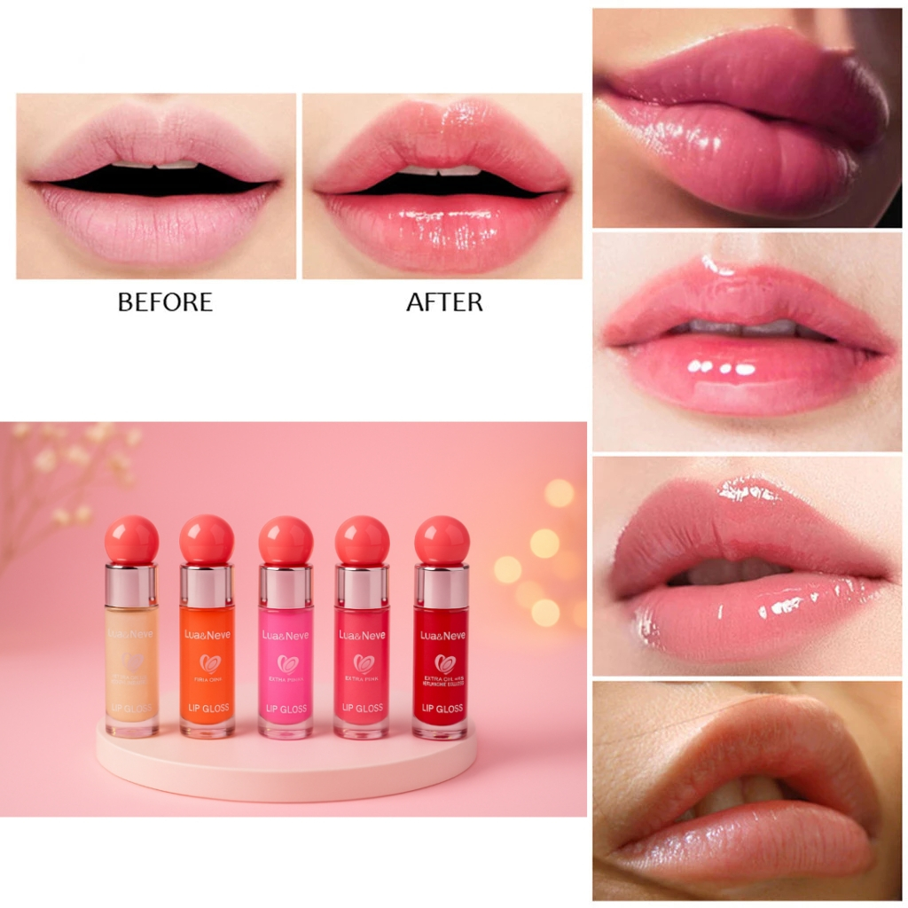 Lua&Neve Gloss Labial Cristalino e Brilhante Lip Glaze Plump Hidratante ...