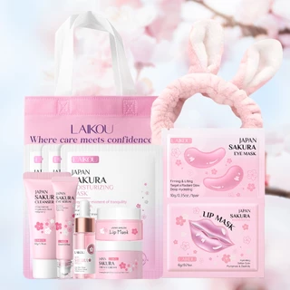 LAIKOU Sakura Conjunto De Cuidados Com A Pele De 7 Etapas Para Vidro E Brilho Rosado , Linhas Finas Suaves , Até Mesmo T em Oferta na Shopee
