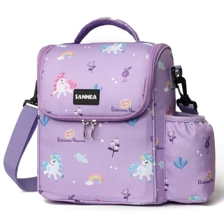 Bolsa Lancheira Térmica Escolar Unicórnio Grande para Infantil Menina com Alça de Ombro
