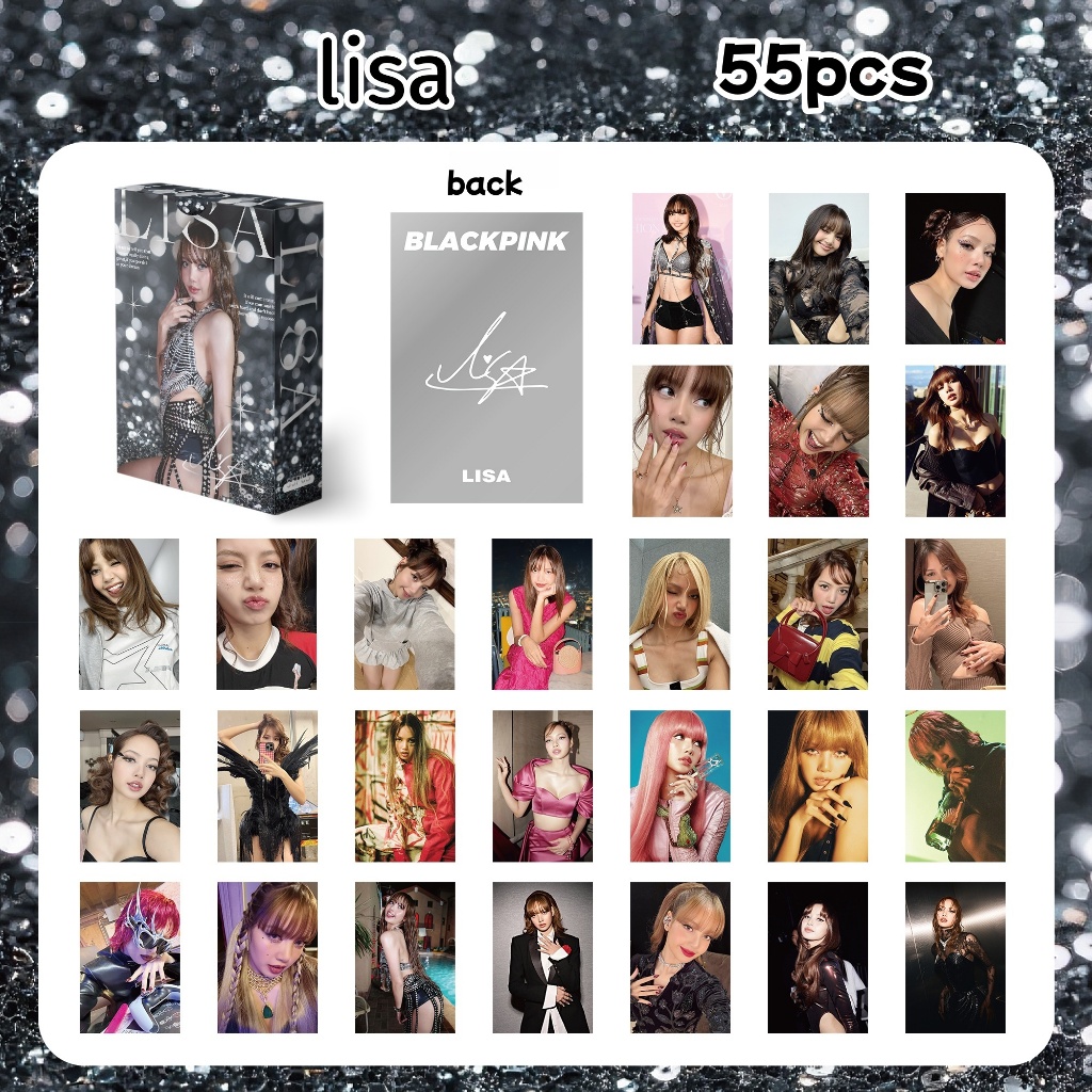 55pcs/Caixa BLACK-PINK 7o Aniversário BORN Photocards Cartões Lomo