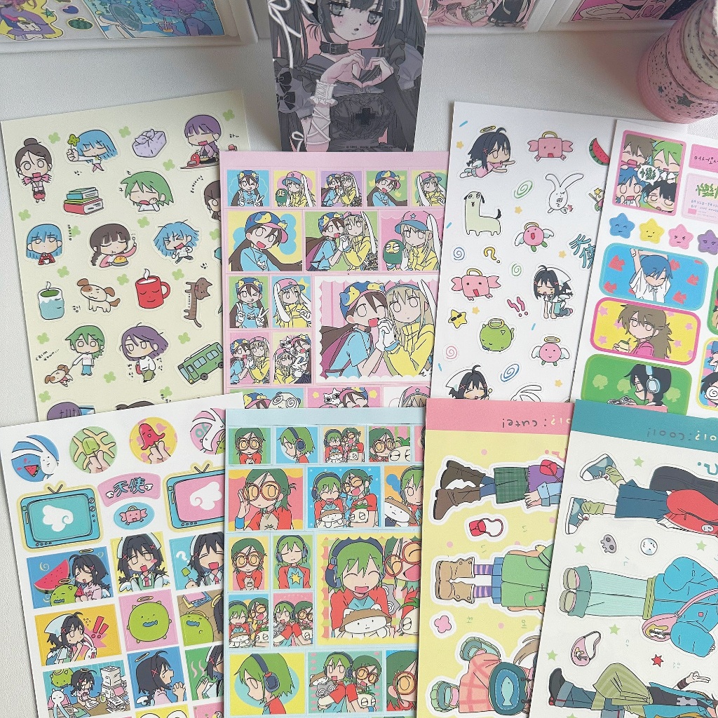 Keemyurii Adesivos Coreano Bonito Menina Kawaii Personagem De Desenho ...