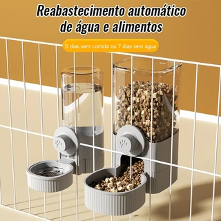 Alimentador e Bebedouro Automático 1,2L para Gaiola - Cães, Gatos, Coelhos e Outros Pets