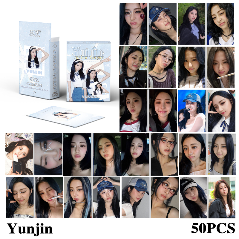 50 Pçs/Caixa Le sserafim Cartão Laser ChaeWon Eunchae Kazuha