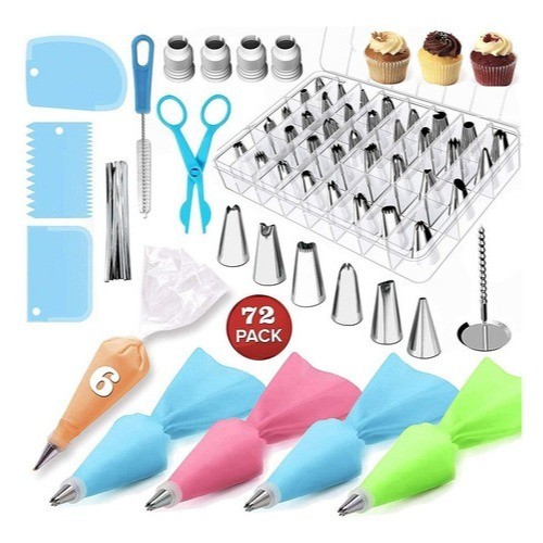 Kit Confeiteiro 72 Peças Bicos Inox Para Confeitar e Decorar