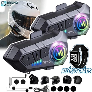 Y10 Motocicleta Sem Fio Bluetooth 5.3 Fone de Ouvido Capacete Kit de Chamadas Mãos Livres À Prova D'Água em Oferta na Shopee