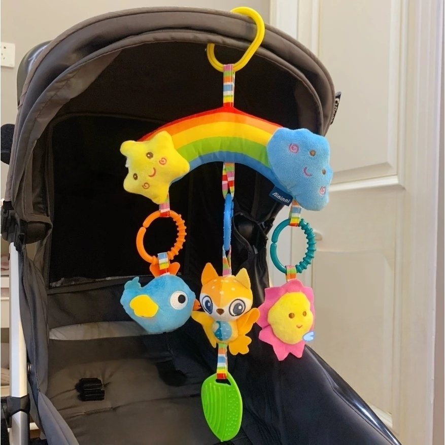 Chocalho Móbile para Carrinho de Bebê Arco íris Brinquedo Suspenso com ...