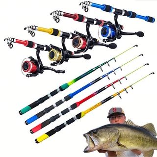 Kit 1-4 Vara De Pesca 60-120lbs Completa Com Molinete Esportiva Ao Ar Livre Robalo Portátil Com Linha