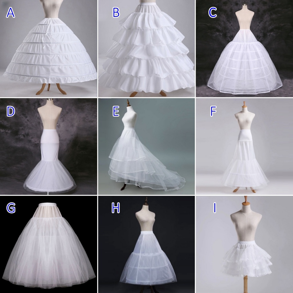Vestido De Casamento Saia Suporte 3 Círculos 6 Malha Rígida anágua para ...