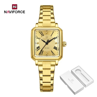 NAVIFORCE 5065 Relógio Quadrado De Alumínio Com Botão Duplo Feminino