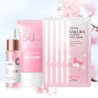 LAIKOU Sakura Daily Glow : Soro , Fps E Máscara Noturna Para Reparar Conjunto Nutritivo De Pele Radiante em Oferta na Shopee