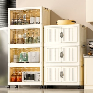 haosin Organizador Dobrável Empilhável com Rodas e Alças 45x28x101cm PP Reforçado 10kg Multiuso em Oferta na Shopee