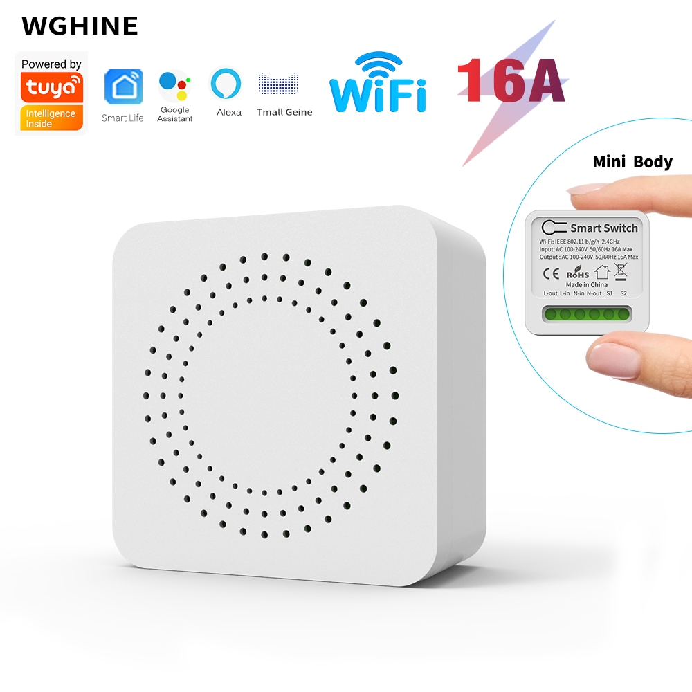 Tuya Wifi Interruptor Inteligente Suporte Smart Life APP funciona com o google home alexa 16A