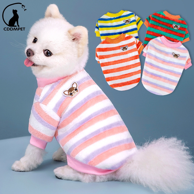 Roupa De Cachorro Pequeno Para Cães Gatos Pijamas Arco-Íris Listrado ...