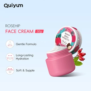 Creme Facial Pele De Porcelana QUIYUM 50g ROSA MOSQUETA Hidratante. Hidratação De Longa Duração em Oferta na Shopee