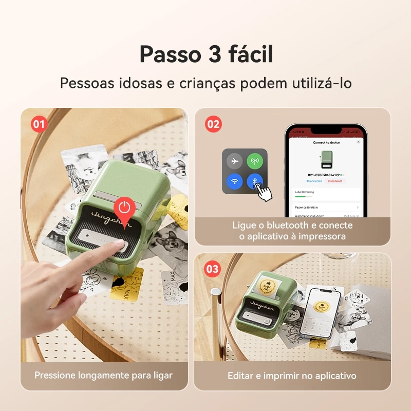 Niimbot B21/B1/B21Pro Impressora Portátil de Etiquetas Bluetooth Térmica Criadora de Etiquetas Adesivas Sem Tinta — foto 2 de 3