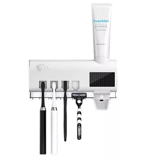 Porta Escova Dentes Com Esterilizador Uv Aplicador Pasta de Dente Suporte Dispenser Escova