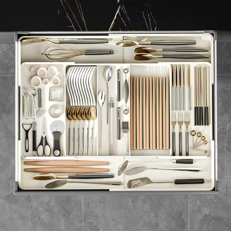 Organizador De Gaveta Extensível Divisor Porta Talheres Utensílios Cozinha Banheiro