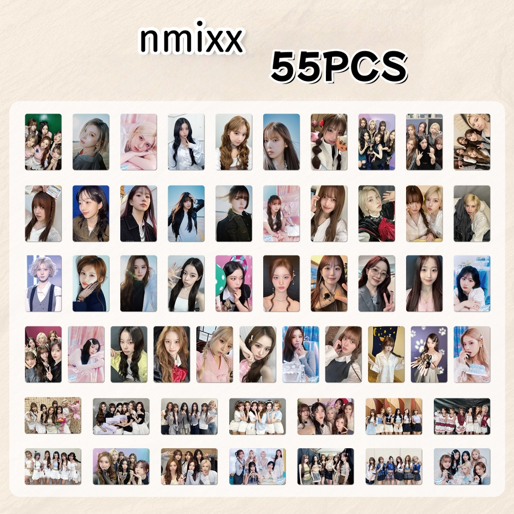 50/55/60pcs NMIXX Photocards Laser Hologram Lomo Cards LILY HAEWON