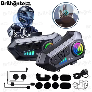 Y10 Motocicleta Sem Fio Bluetooth 5.3 Fone de Ouvido Capacete Kit de Chamadas Mãos Livres À Prova D