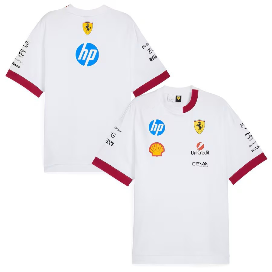 Scuderia Ferrari f1 2025 2026 Drivers Camiseta Oversized-Branca