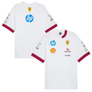 Scuderia Ferrari f1 2025 2026 Drivers Camiseta Oversized-Branca