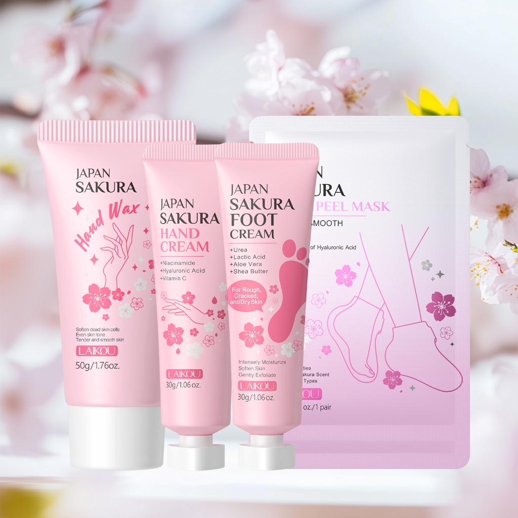 LAIKOU Japão Sakura Conjunto De Cuidados Com As Mãos E Pés Textura