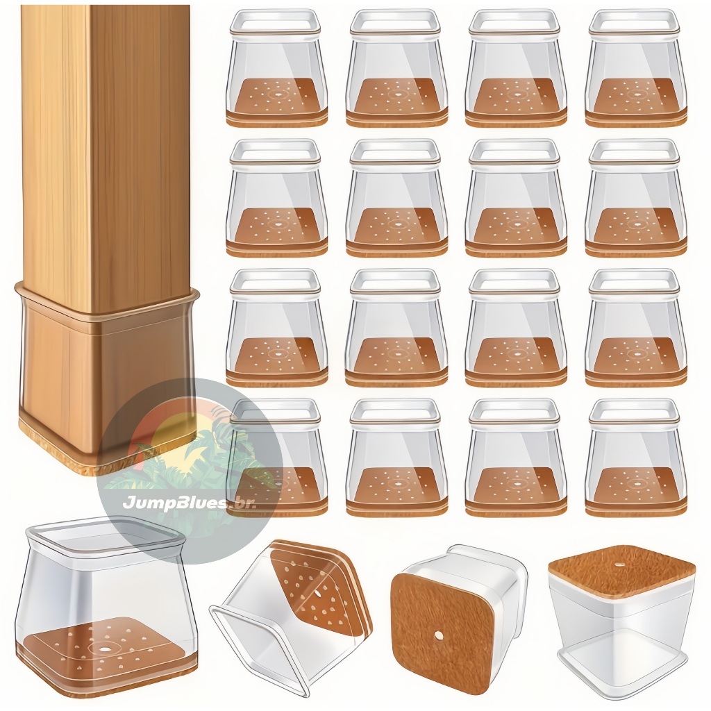 Kit 16 Peças Protetor Para O Pé Da Cadeira Mesa De Silicone Jump