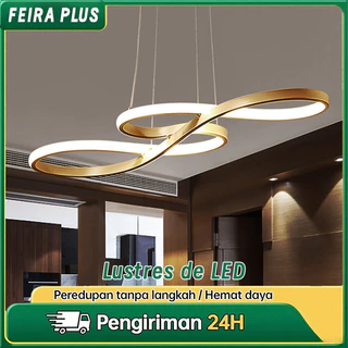 Lustre Moderno Dourado 75cm 3 Cores De Luz Pendente Varios Modelos Para Sala de Estar 110V-220V