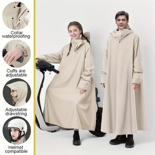 Capa de chuva impermeável, com capa de motor ajustável - longa, à prova de vento, cobertura de corpo inteiro, usada para