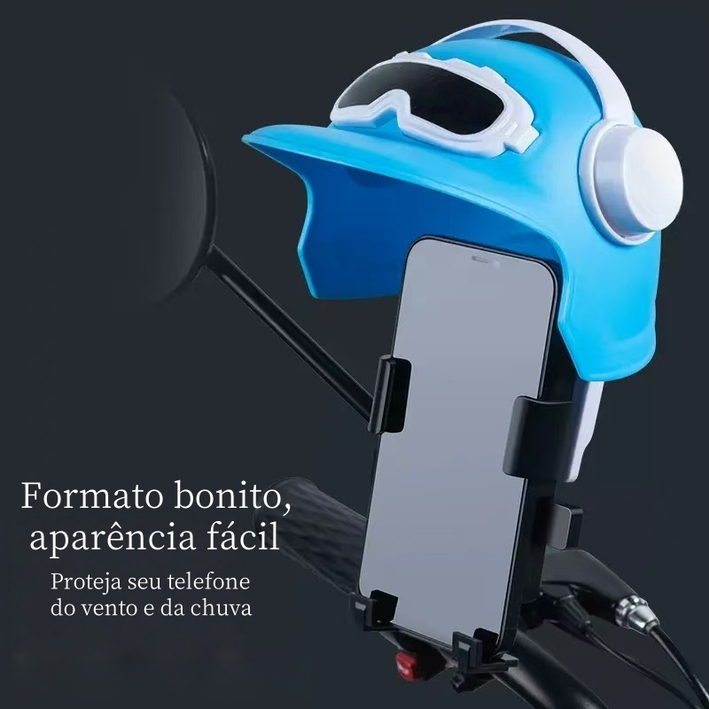Suporte Para Telefone Celular De Motocicleta Com Capacete Pequeno E ...