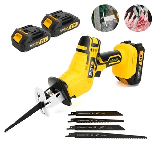 Serra Sabre Elétrica Sem Fio Profissional 21v 3200 Rpm Motosserra Duas Baterias pode cortar osso madeira lata