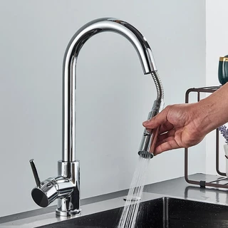Torneira Gourmet Pia Cozinha Com Extensor Misturador Monocomando Ducha Spray Arejador Articulado Inox Fosco Luxo