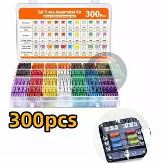 300 Pcs Conjunto Sortido Perfil De Tamanho Médio Lâmina Fusível Carro Auto Caminhão 2-40A Com Caixa Clipe Jump