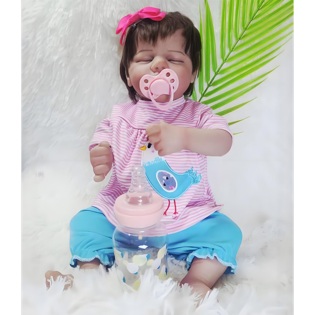 Bonecas Reborn Realistas De 18 Polegadas , De Vida Real , Boneca Realista Com Acessórios Para 3 Anos De Idade (Cinza)