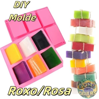 Forma Molde De Silicone Para Fazer Sabonete 90g Formato Oval e Retangular