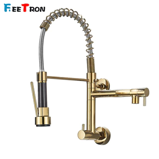 Torneira Cozinha Gourmet Monocomando De Parede Móvel Misturador Cozinha Água Fria Única Preto