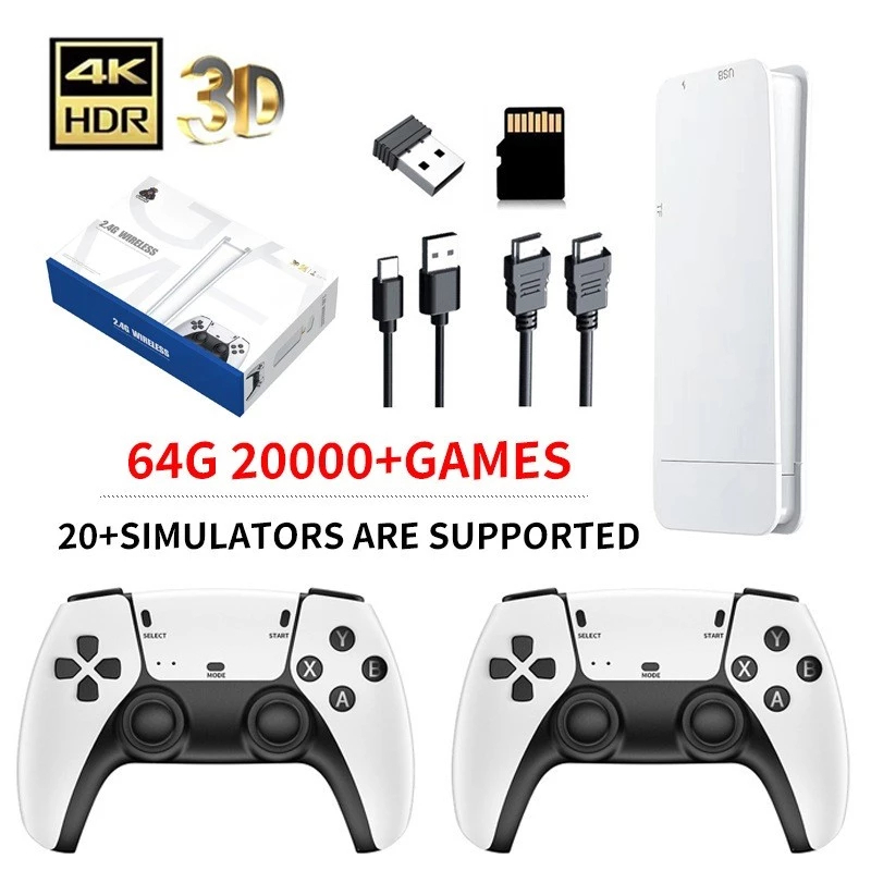 2025 NOVO Vídeo Game Stick M15 Pro 4k 64gb Hdmi Com 2 Controles Se Fio +20mil Jogos