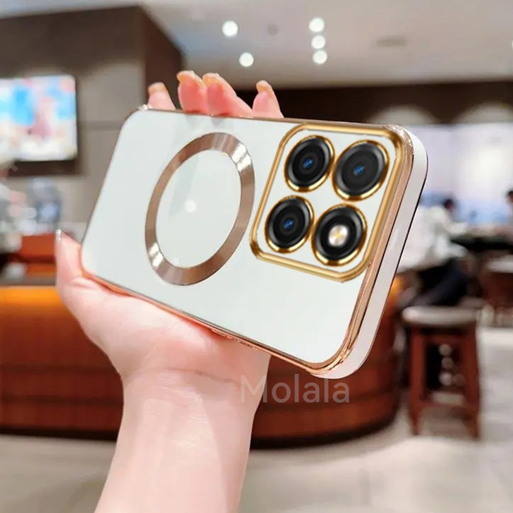 Para Motorola edge 60 fusion 60s caixa de absorção magnética de silicone macio