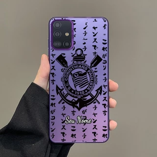 Samsung A51 A31 A71 A11 A01 A50 A50s A10 A10s Corinthians Futebol Clube Nome Caso Personalizado Prata Fosco À Prova De C