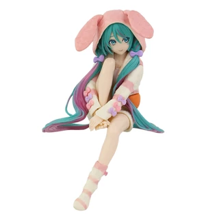 Novo 14cm VOCALO Anime Hatsune Miku Figura De Ação Coelho Orelha Pijamas Estatuetas Decoração Do Carro Boneca Modelo Cri