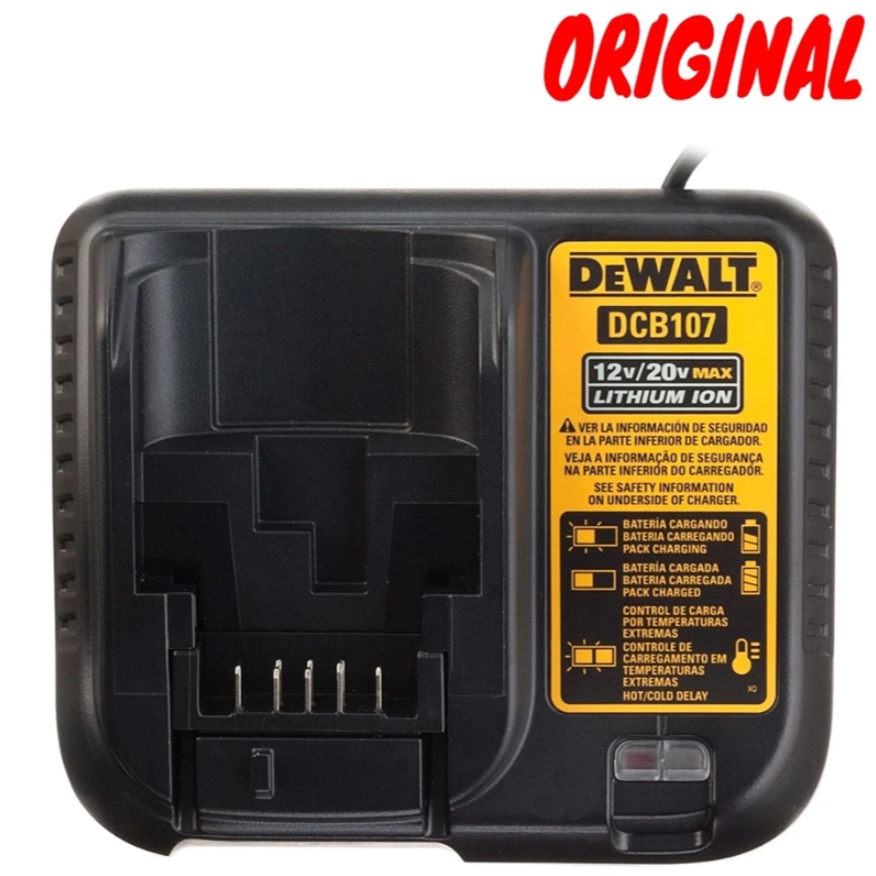 Carregador De Bateria Dewalt Original Dcb107 12v 20v