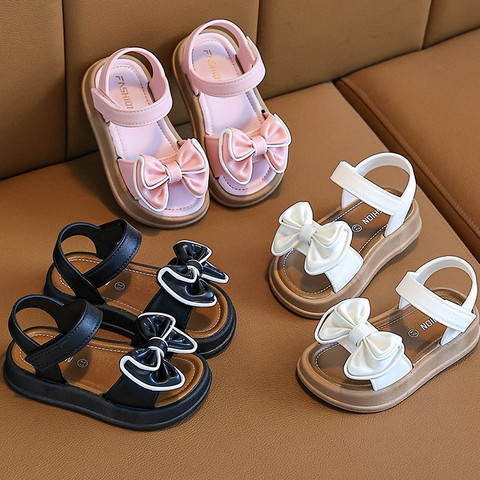 Sandálias Infantis Elegantes Princesa Princesa de Laço de Menina Sapatos Luz Suave — foto 1 — Achou Levou Brasil