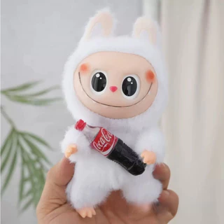 Labubu de 17 cm, brinquedo de menina, boneca de pelúcia labubu com rosto de vinil, pingente de pelúcia