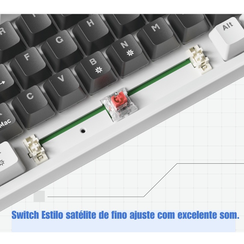 Zifriend Mecânico Teclado Silencioso Computador Gamer RGB Colorido